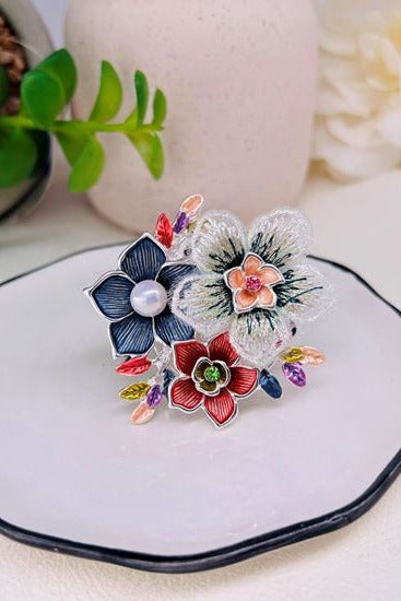 Mabel Multi Flower Brooch