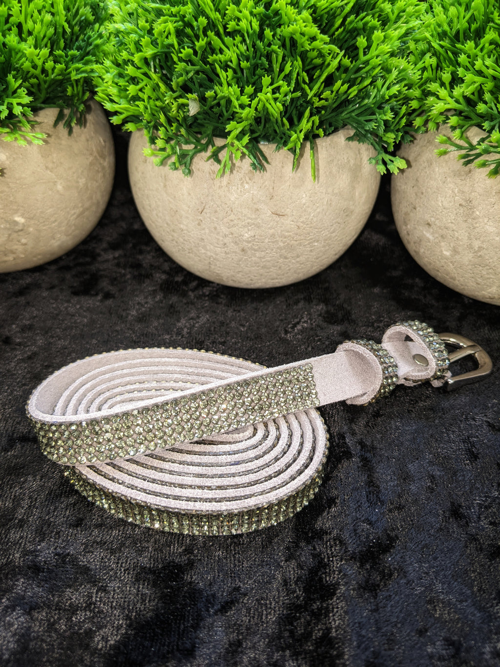 Marvina Diamante Slim Buckle Belt