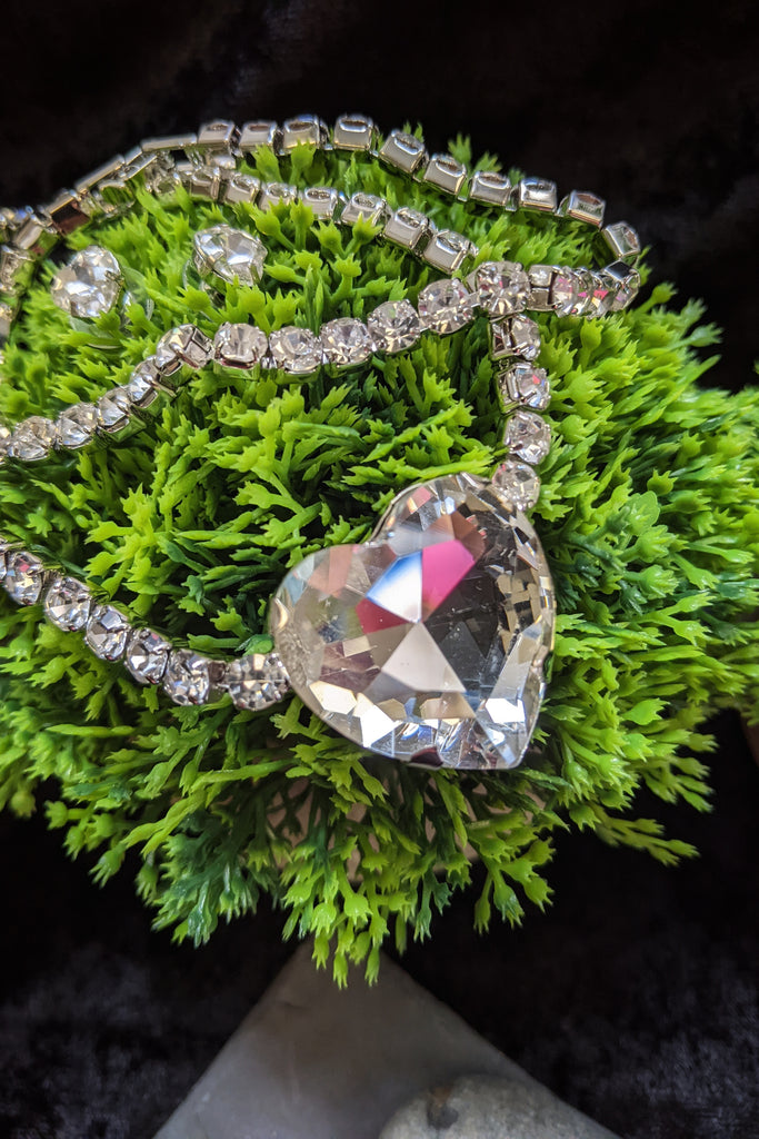 Amber Statement Crystal Heart Set