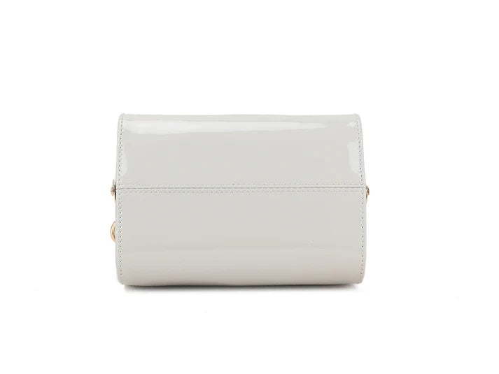 Effie Patent Hard Case Clutch Bag