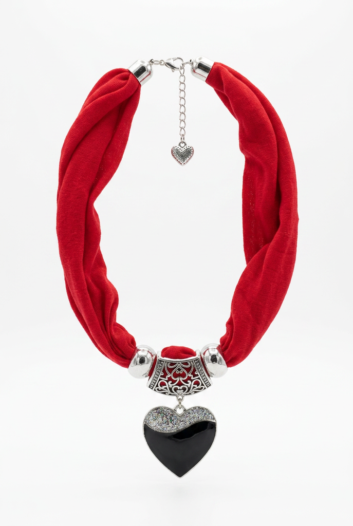 Cassie Heart Pendant Scarf