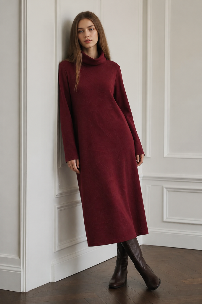Maylene Textured Wave Print Dress
