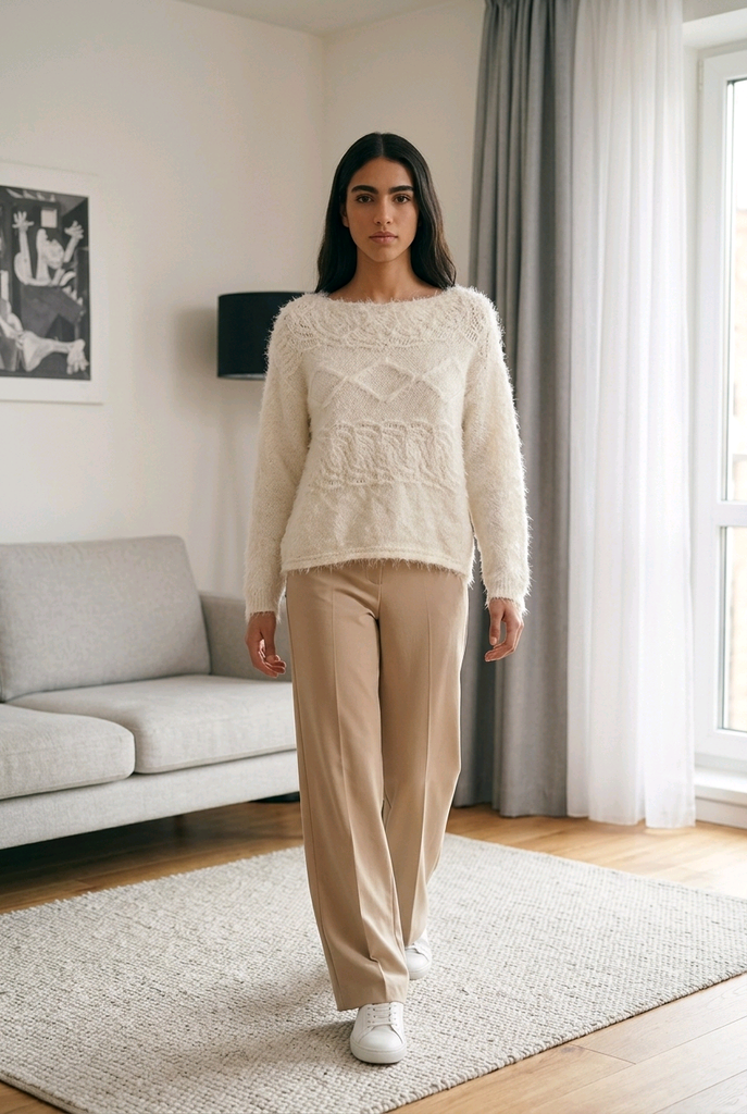 Rosa Fluffy Cable Knit