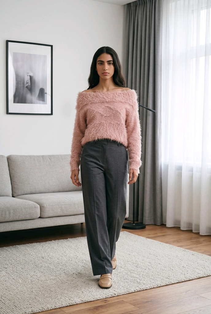 Rosa Fluffy Cable Knit