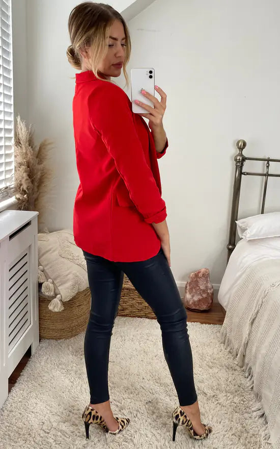 Angelina Ruched Sleeve Blazer
