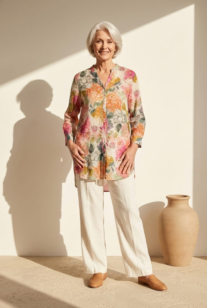 Jennifer Vintage Garden Longline Shirt