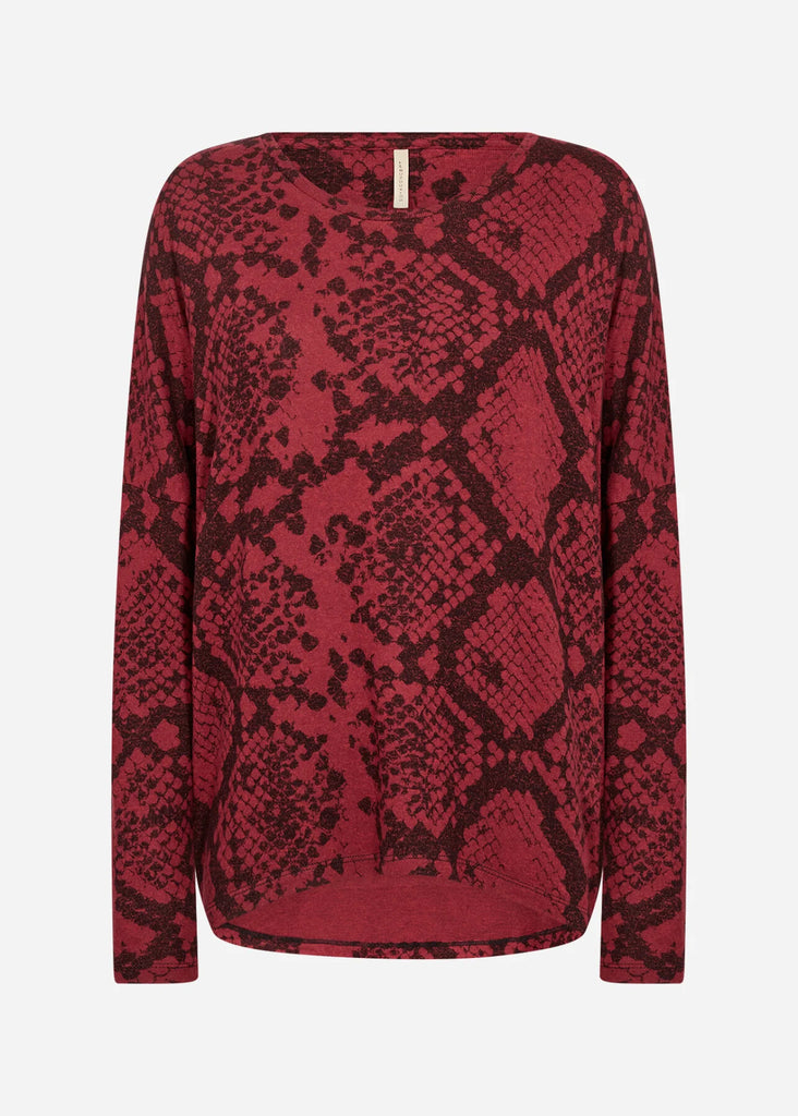 Biara Snake Print Fleece Top