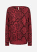 Biara Snake Print Fleece Top