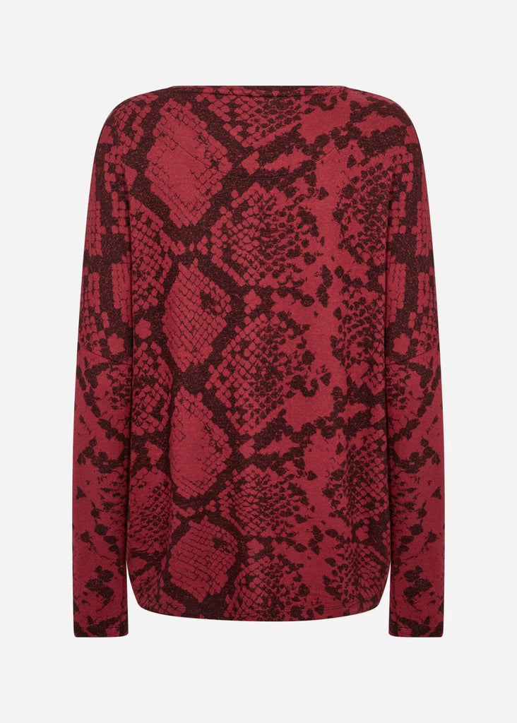 Biara Snake Print Fleece Top