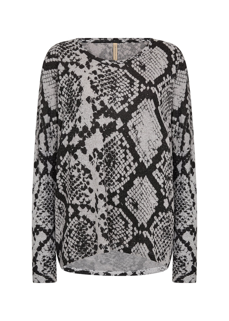 Biara Snake Print Fleece Top