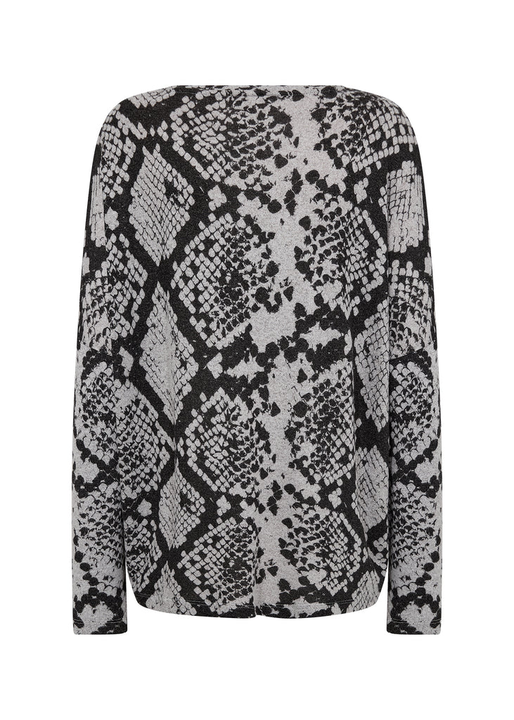 Biara Snake Print Fleece Top