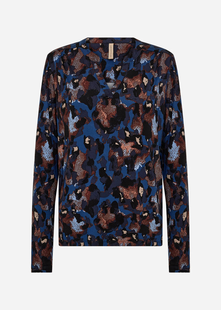 Marica Abstract Camo Print Top