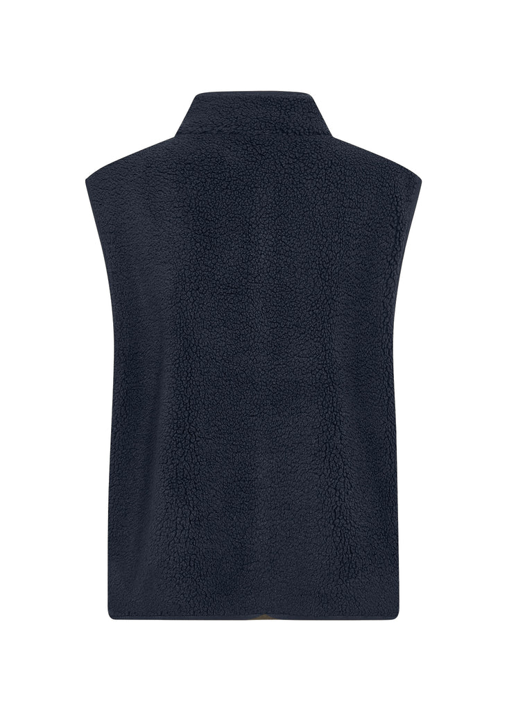 Onyx Buttoned Borg Gilet