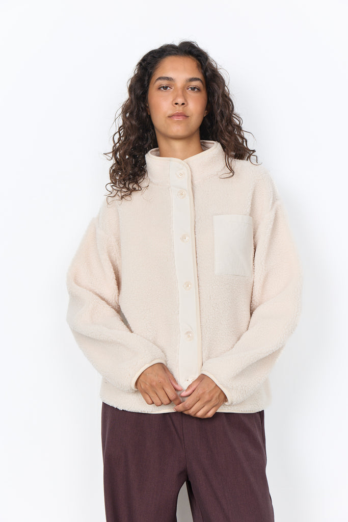 Onyx Buttoned Borg Jacket