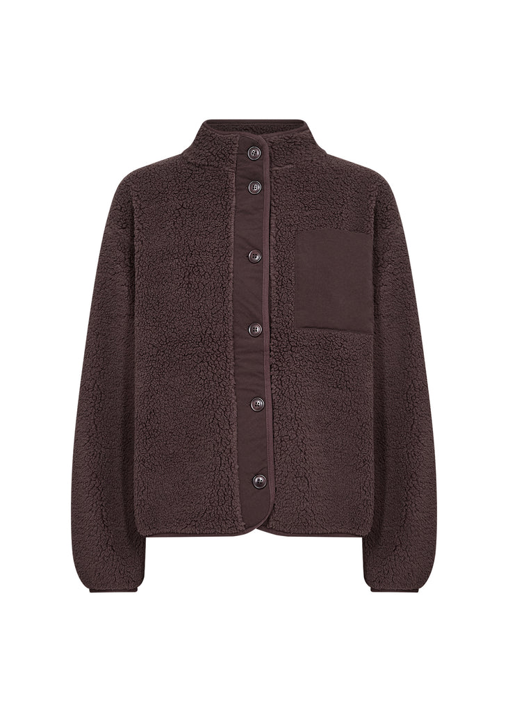 Onyx Buttoned Borg Jacket
