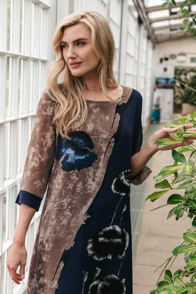 Dee Poppy Print Double Layer Dress