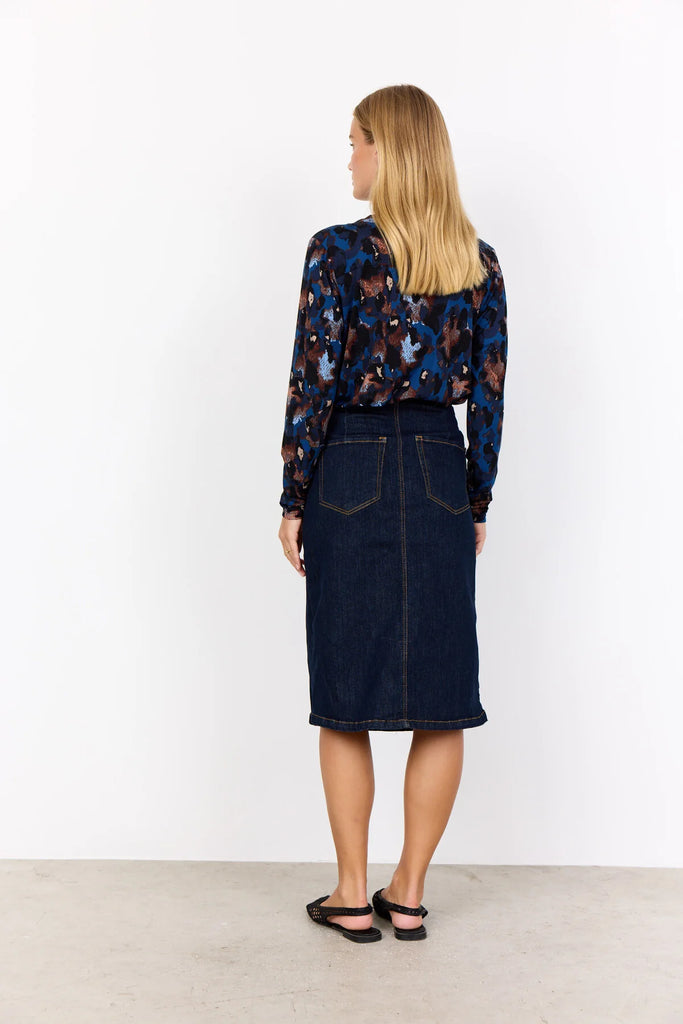 Marica Abstract Camo Print Top