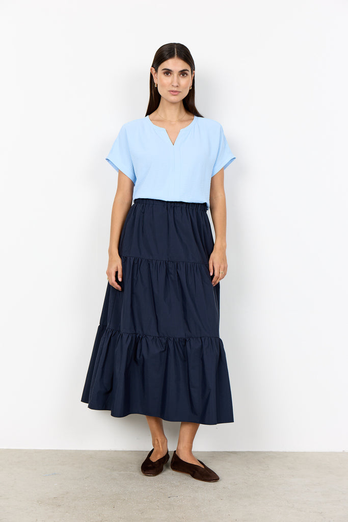 Cath Crepe Notch Neck Top