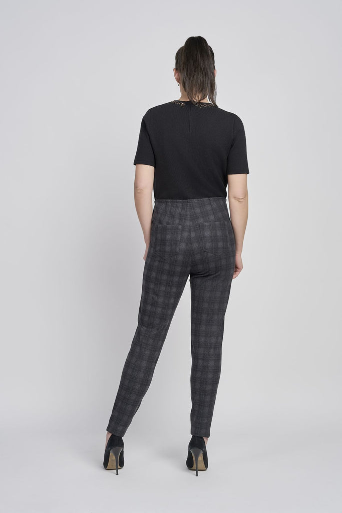 Eden Pull On Large Check Brushed Trousers