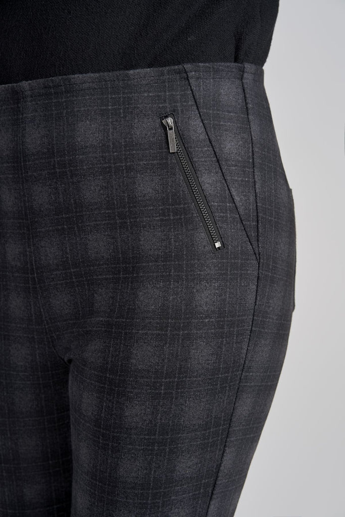 Eden Pull On Large Check Brushed Trousers