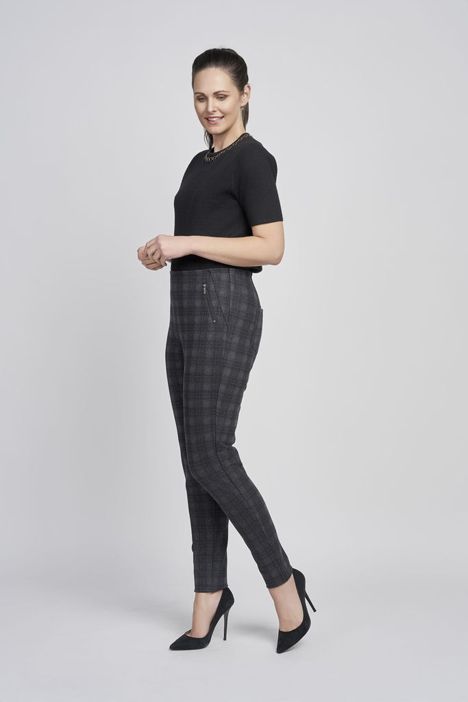 Eden Pull On Large Check Brushed Trousers