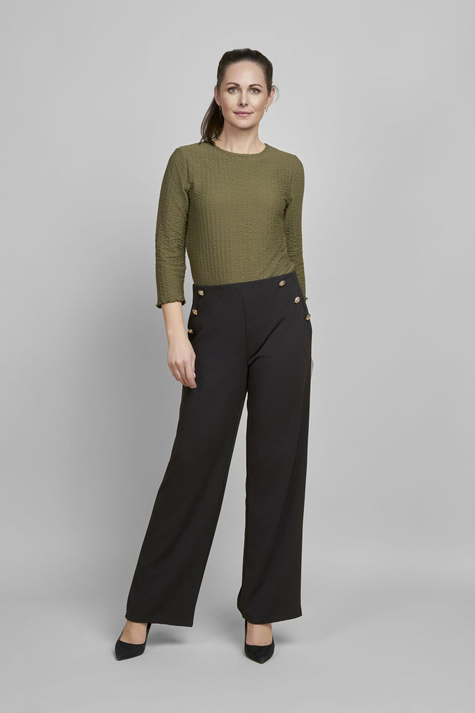 Blaise Wide Leg Crepe Trousers
