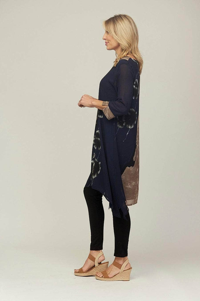 Dee Poppy Print Double Layer Dress