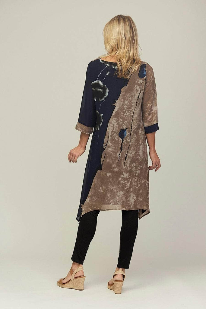 Dee Poppy Print Double Layer Dress