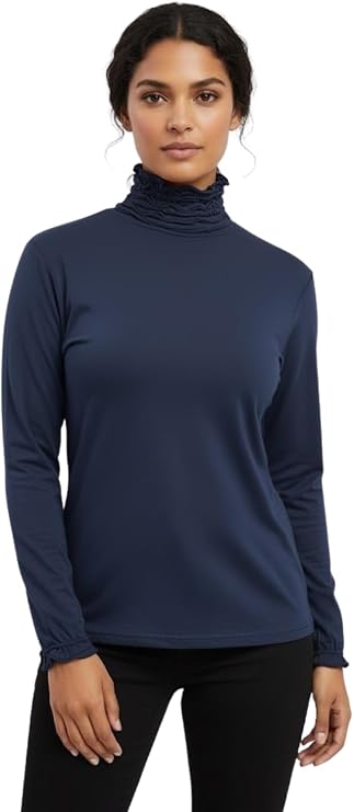 Annalise Ruffle Neck Fine Polo