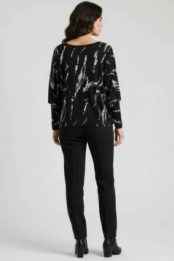 Jodie Abstract Print Batwing Top