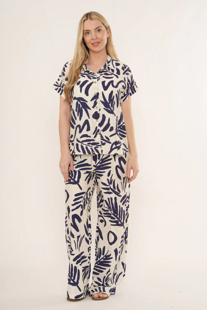 Wrenley Abstract Leaf Trousers