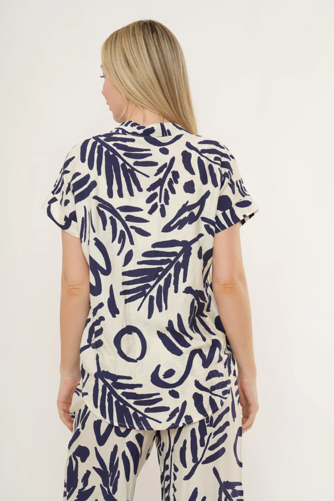 Wrenley Abstract Leaf Shirt
