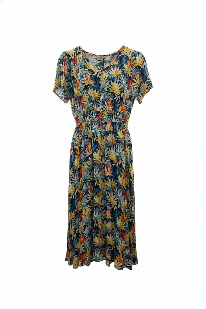 Dasha Leaf Print Midi Dress