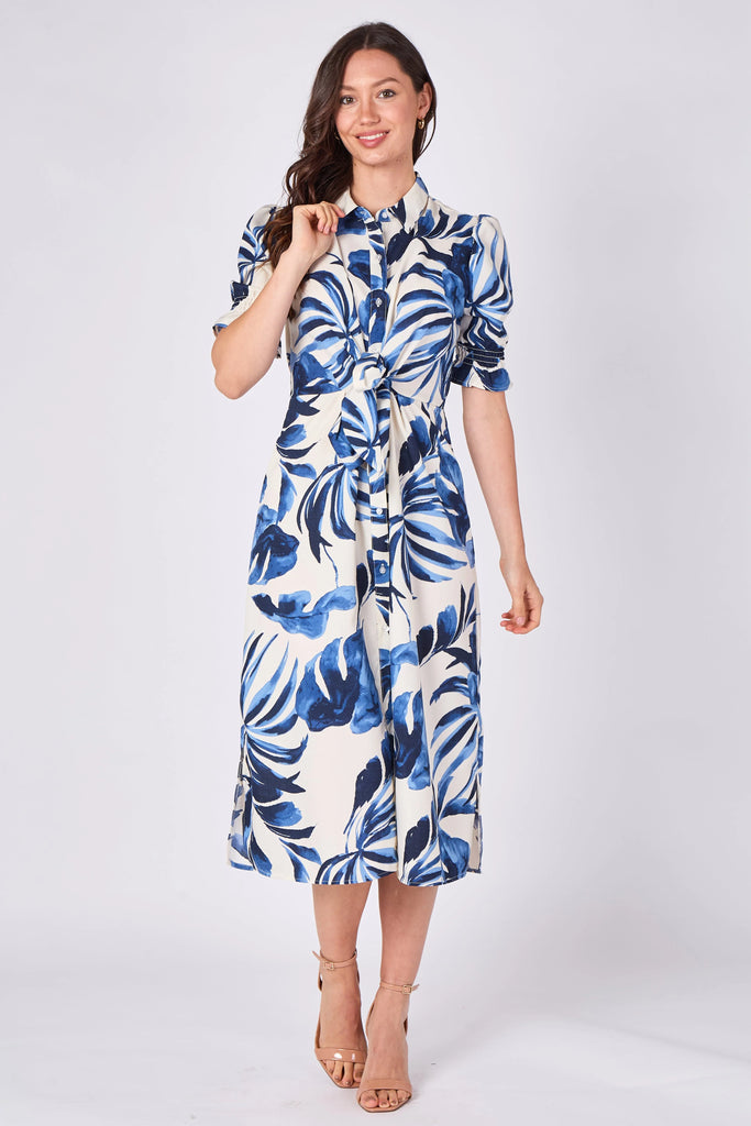 Shannon Tropical Print Shirt Dress