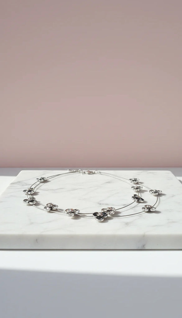 Aspen Layered Flower Statement Necklace