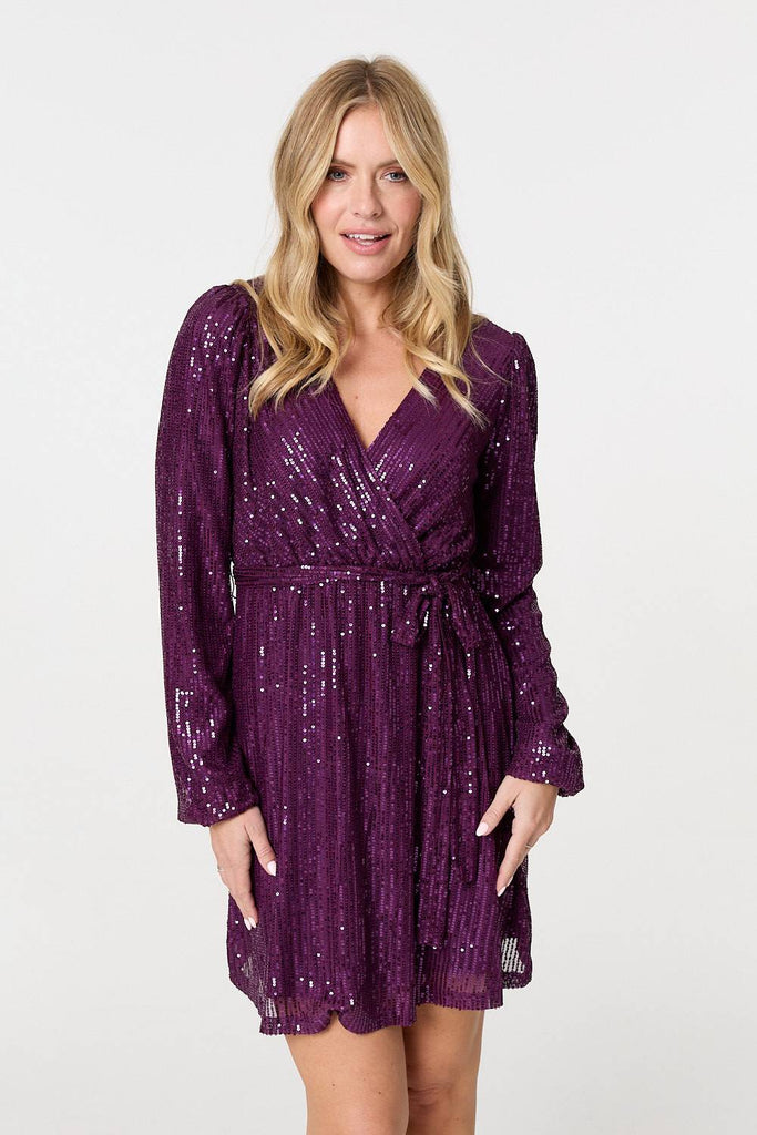 Parker Sequin Wrap Dress