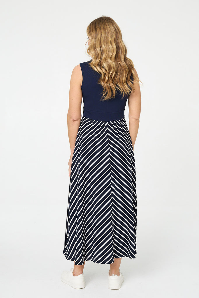Julie Chevron Print Sleeveless Maxi Dress