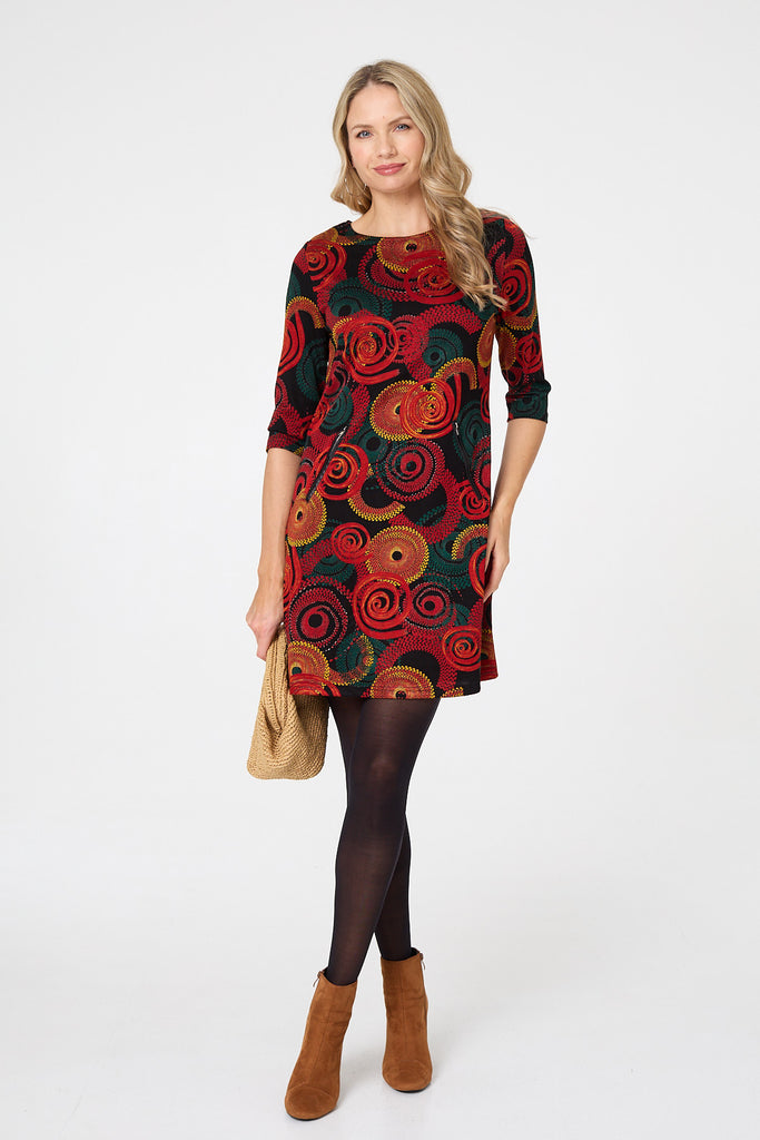 Georgie Geo Print Shift Dress