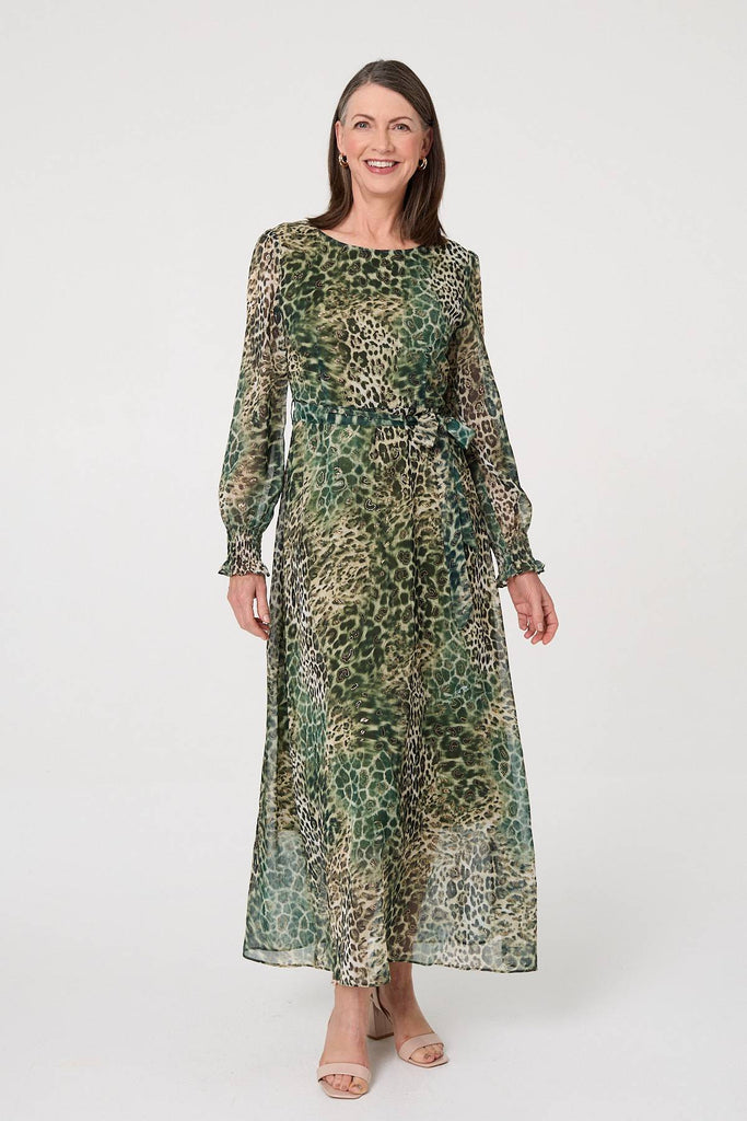 Zuri Animal Print Midaxi Dress