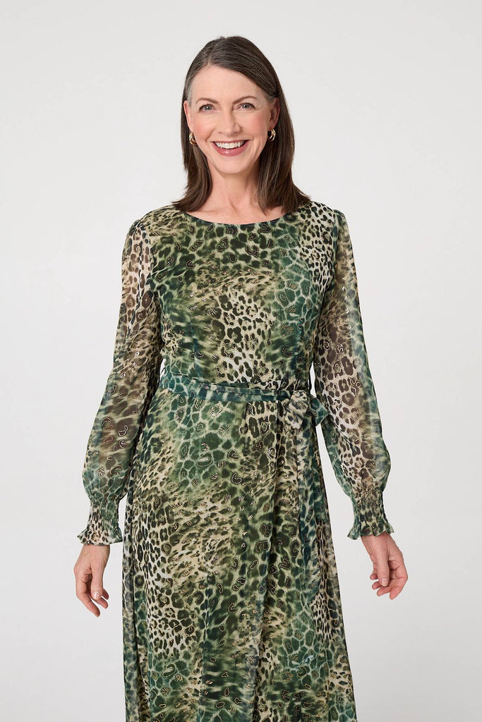 Zuri Animal Print Midaxi Dress