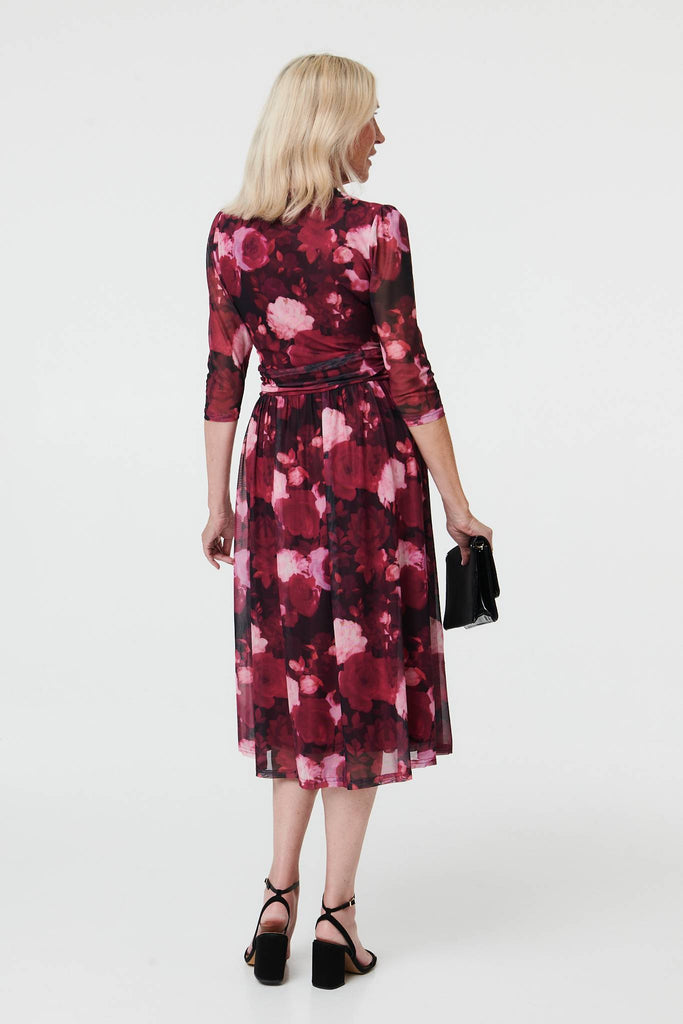 Jessie Floral Print Crossover Dress