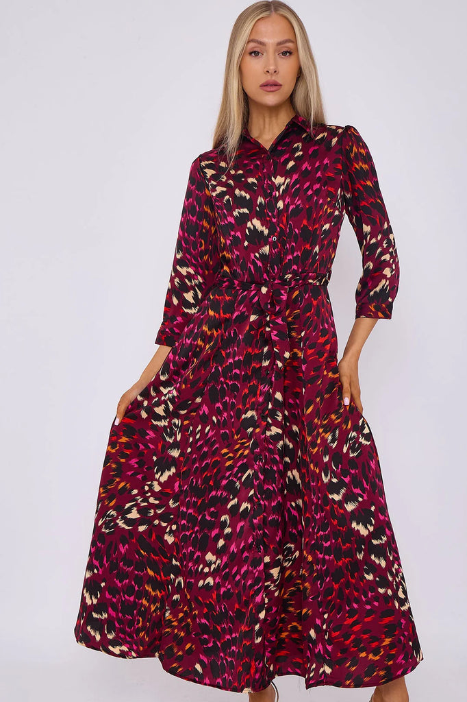 Sacha Leopard Print Shirt Dress