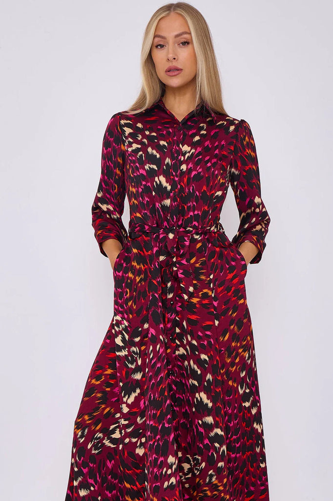 Sacha Leopard Print Shirt Dress