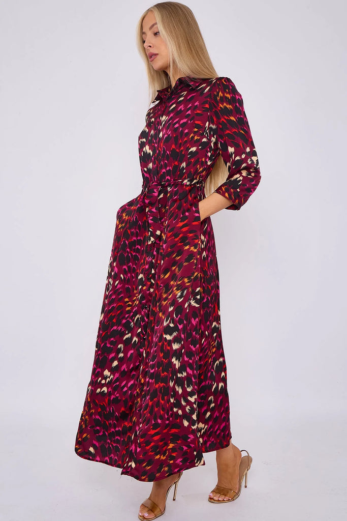 Sacha Leopard Print Shirt Dress
