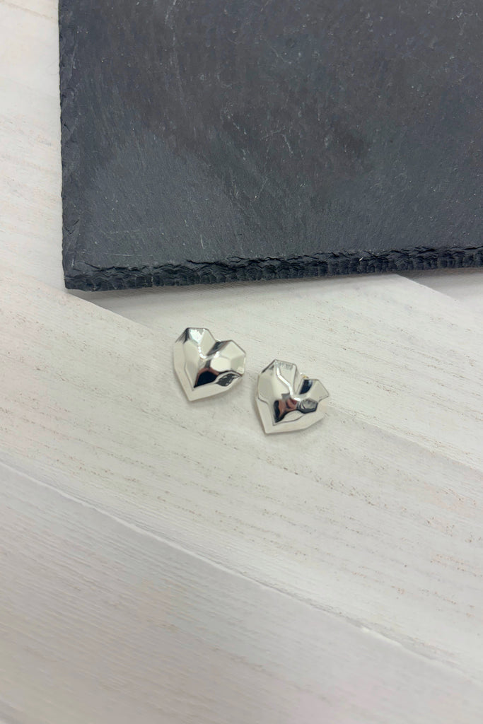 Iris Heart Stud Earrings