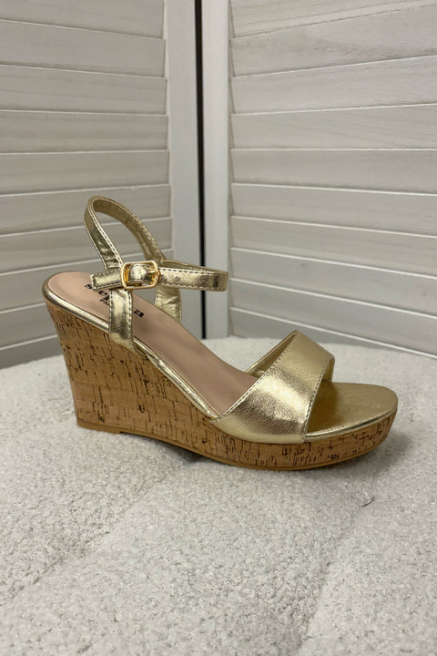 Courtney Faux Leather Cork Wedges