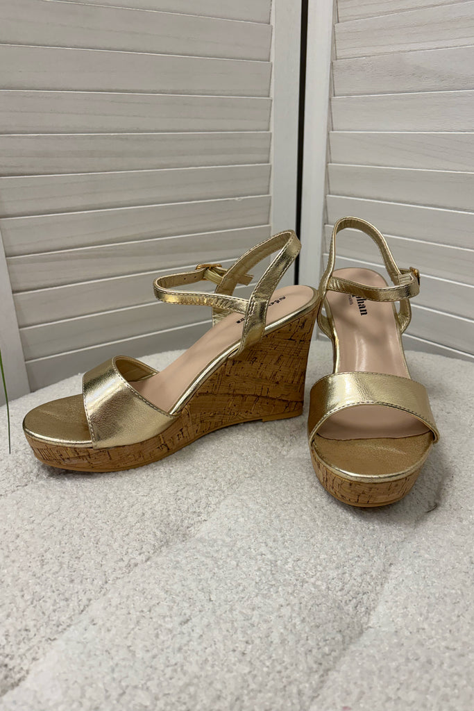 Courtney Faux Leather Cork Wedges