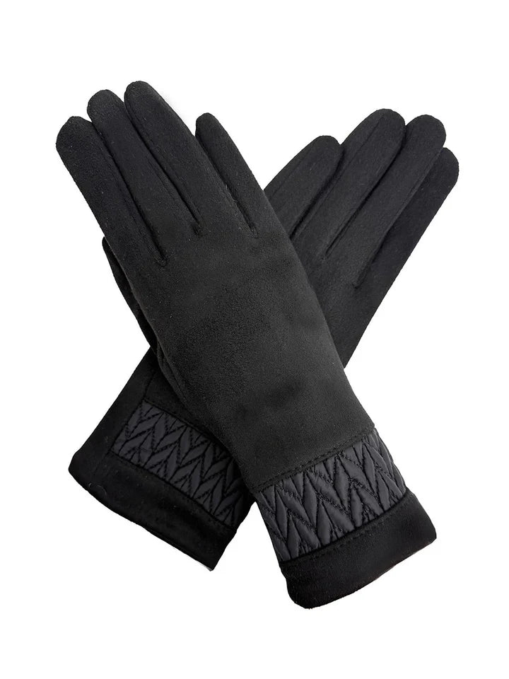 Petra Quilted Detail Suedette Gloves