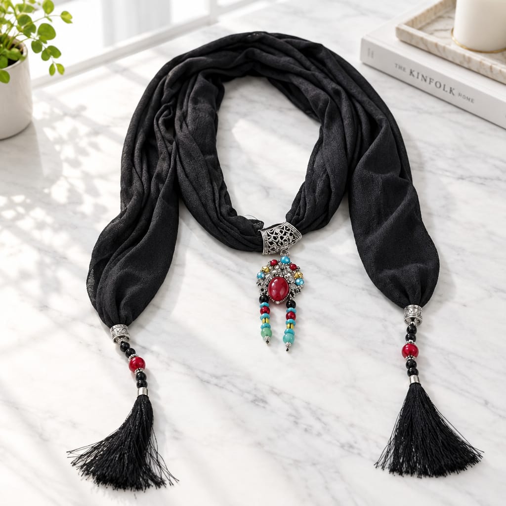 Petra Boho Pendant Scarf
