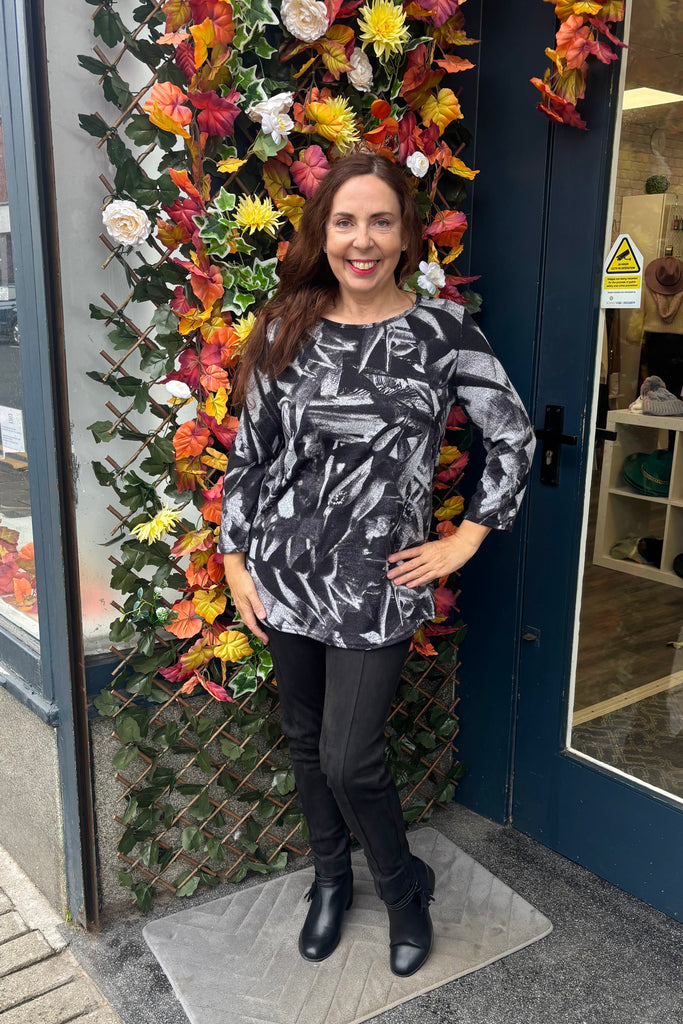 Casey Abstract Print Tunic Top